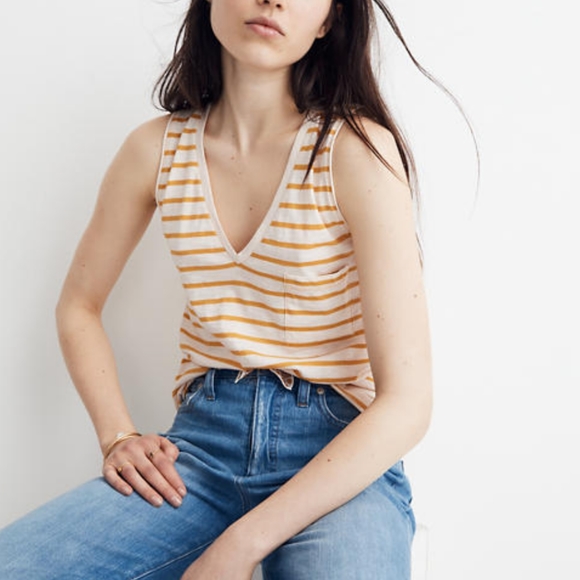 Madewell Tops - MADEWELL Whisper Cotton V-Neck Pocket Tank